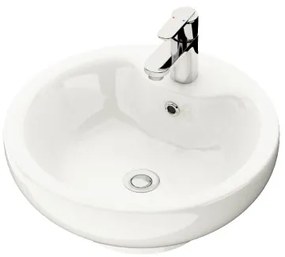 BATH DELUXE 06-045-11-11-00 - Lavoar DRAMMEN pentru montaj pe blat, Ø 40,1 cm, ceramică, alb