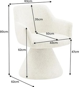 Scaun pivotant AMBIENTO tesatura Chenille gri