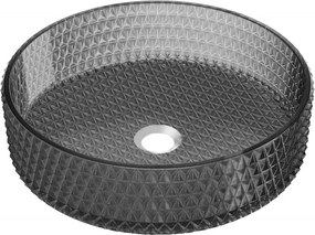Mexen Aura lavoar de sticlă pe blat 39 x 39 cm, negru - 24013970