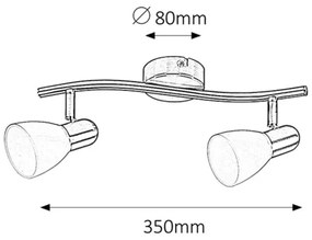 Rabalux 6302 - Lampa spot SOMA 2xE14/40W/230V