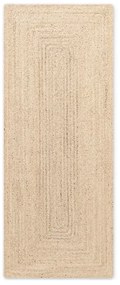Covor tip traversă culoare naturală deschisă reversibil, țesut manual din iută 80x200 cm Sharmila Natural White – Hanse Home