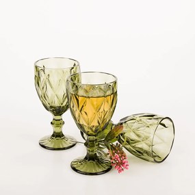 Set de pahare de vin, 6buc, 300 ml, verde, BAROLO TYPE 3