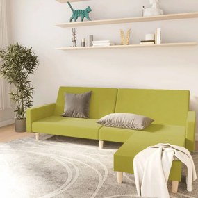 Canapea extensibilă cu 2 locuri și taburet, verde, țesătură
