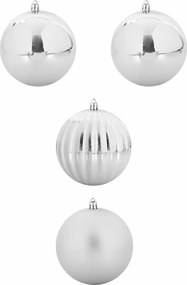 vidaXL Set de globuri de Crăciun XXL 4 pcs Argintiu Plastic