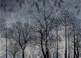 Tablou - Siluetă copac și frunze (70x50 cm)