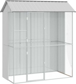 vidaXL Cușcă pentru păsări Gri 215 x 110 x 247 cm Oțel Galvanizat