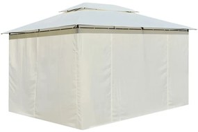 Cort de gradina cu perdele 4 x 3 m, alb