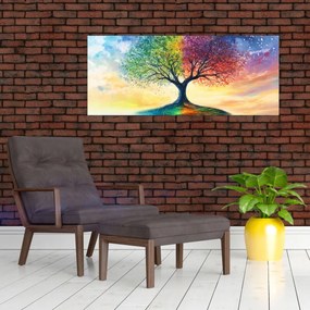 Tablou – Arbore pictat al anotimpurilor (120x50 cm)