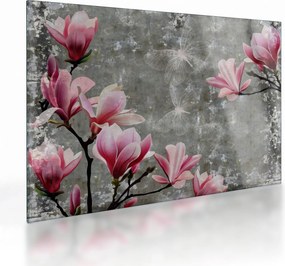 Tablou pe sticlă cu flori (70x50 cm)