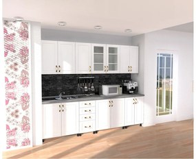 Bucatarie Zebra 260 cm MDF Alb