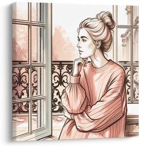 Tablou vedere de la fereastră franțuzească