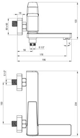 Deante BQL_N12M BLUR - Baterie de cadă rabatabilă, neagră