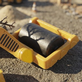 AIYAPLAY Compactor Rutier de Călărit pentru Copii 1-4 Ani, cu Rolă Reglabilă, Claxon și Spațiu sub Scaun, Galben | Aosom Romania