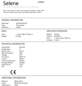 Lampadar LED / Lampa de podea design elegant Selene