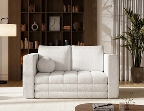 Canapea Kastol , alb bouclé extensibil, 137x71x74 cm – Royal 01