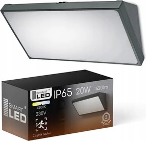 Aplica de perete pentru exterior cu senzor LED/20W/230V IP65 gri