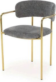 Scaun K537, gri/auriu, stofa clasica/metal, 54x56x76 cm
