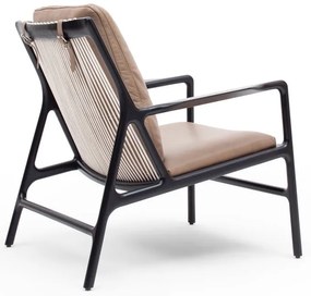 Fotoliu negru-bej cu tapițerie din piele Dedo – Gazzda