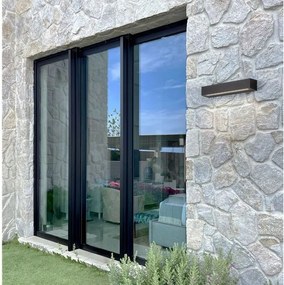 Aplica exterior neagra liniara 38cm IP65 LED CCT PRISMATIC