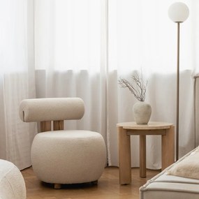 Fotoliu design crem HANNA, stejar