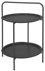 Masa Pro Garden, gri inchis mat, metal, 50x66 cm, rotunda
