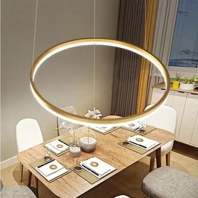 Lustra LED Cu Telecomanda, 1 cerc Gold, 48w