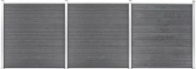 vidaXL Gard de grădină, gri, 526 x 186 cm, WPC