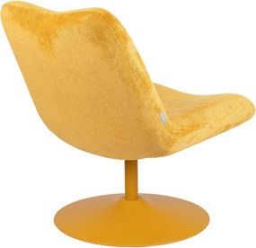 Fotoliu galben ocru cu tapițerie din catifea Bubba – Zuiver