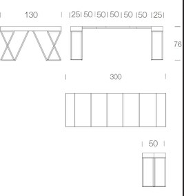 Consola extensibila design LUX Beverly 50-300x130cm