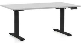 Masa inaltime reglabila OfficeTech D, 140 x 80 cm, bază neagră, gri deschis