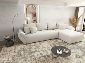 Colțar extensibil dumonde cu ladă de depozitare si sezut confortabil din spuma high-density, Berlin XL Zoom Crem 350x185 cm II