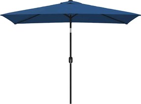 vidaXL Umbrelă de soare cu stâlp metalic, albastru azur, 300x200 cm