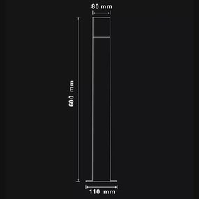 Lampă exterior DALLAS 1xE27/12W/230V IP44, 60 cm, antracit