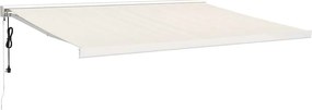 vidaXL Copertină retractabilă, crem, 4x3 m, textil și aluminiu