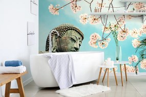 Fototapet Statuia Buddha cu cireș