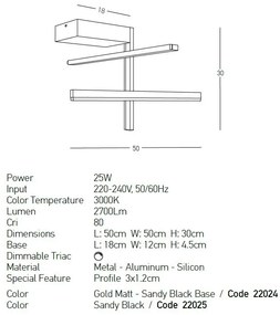 Lustra aplicata LED design liniar X-LIne negru