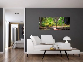 Tablou - Nava din lemn în canal , Thailand (120x50 cm)