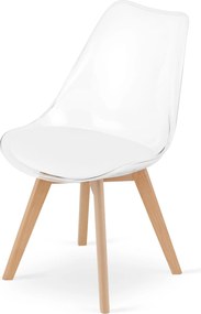 OFERTA Scaun transparent BALI MARK cu picioare din lemn de fag calitatea II.