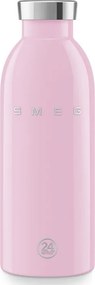 Sticla termos SMEG Clima 50's Style WBF01PK, 500 ml, Inchidere ermetica, Pereti dubli, Otel inoxidabil 18/8, Roz