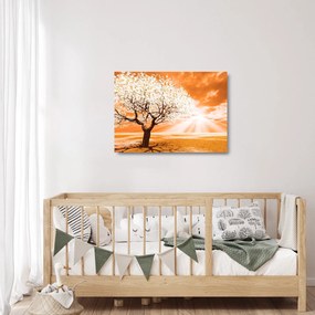 Tablou pe sticlă cu pomul portocaliu (70x50 cm)