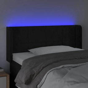 Tablie de pat cu LED, negru, 103x16x78 88 cm, catifea 1, Negru, 103 x 16 x 78 88 cm