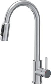 Baterie bucatarie cu dus extractibil Quadron Pop Cindy finisaj inox periat