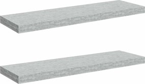 vidaXL Rafturi de perete suspendate,2 buc,gri beton,80x23,5x3,8 cm,MDF