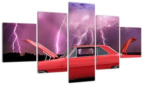 Tablou cu mașina roșie (125x70 cm), în 40 de alte dimensiuni noi