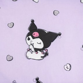 Lenjerie de pat pentru copii roz din bumbac pentru pat de o persoană 140x200 cm Hello Kitty "Kuromi" – Jerry Fabrics