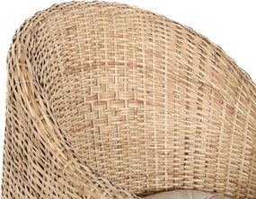 Fotoliu din rattan natural împletit manual cu pernă de șezut, 67×64×86 cm, „Palma"