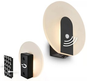 Briloner 3889015 - LED lampă de perete reîncărcabilă cu senzor TARO LED/2,5W/5V 1800 mAh neagră