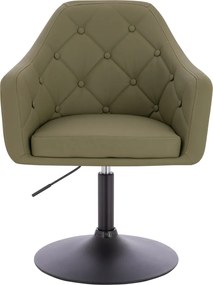 HR831N Scaun Khaki Piele Ecologica Premium Soft cu Bază Neagră