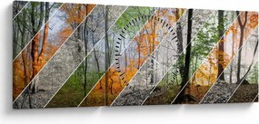Tablou - Schimbarea anotimpurilor (cu ceas) (90x30 cm)