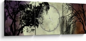 Tablou - Lună plină deasupra apei (cu ceas) (90x30 cm)